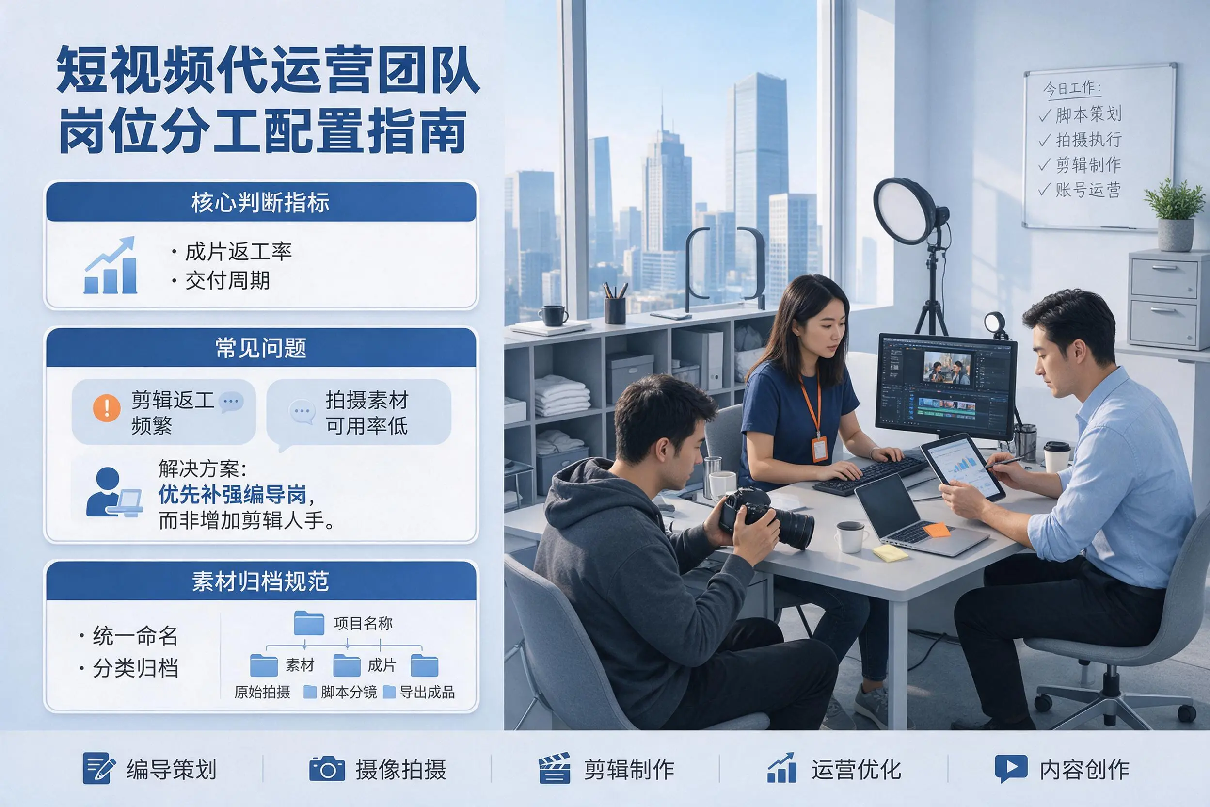 短视频代运营团队如何配置?益阳企业岗位分工科普说明