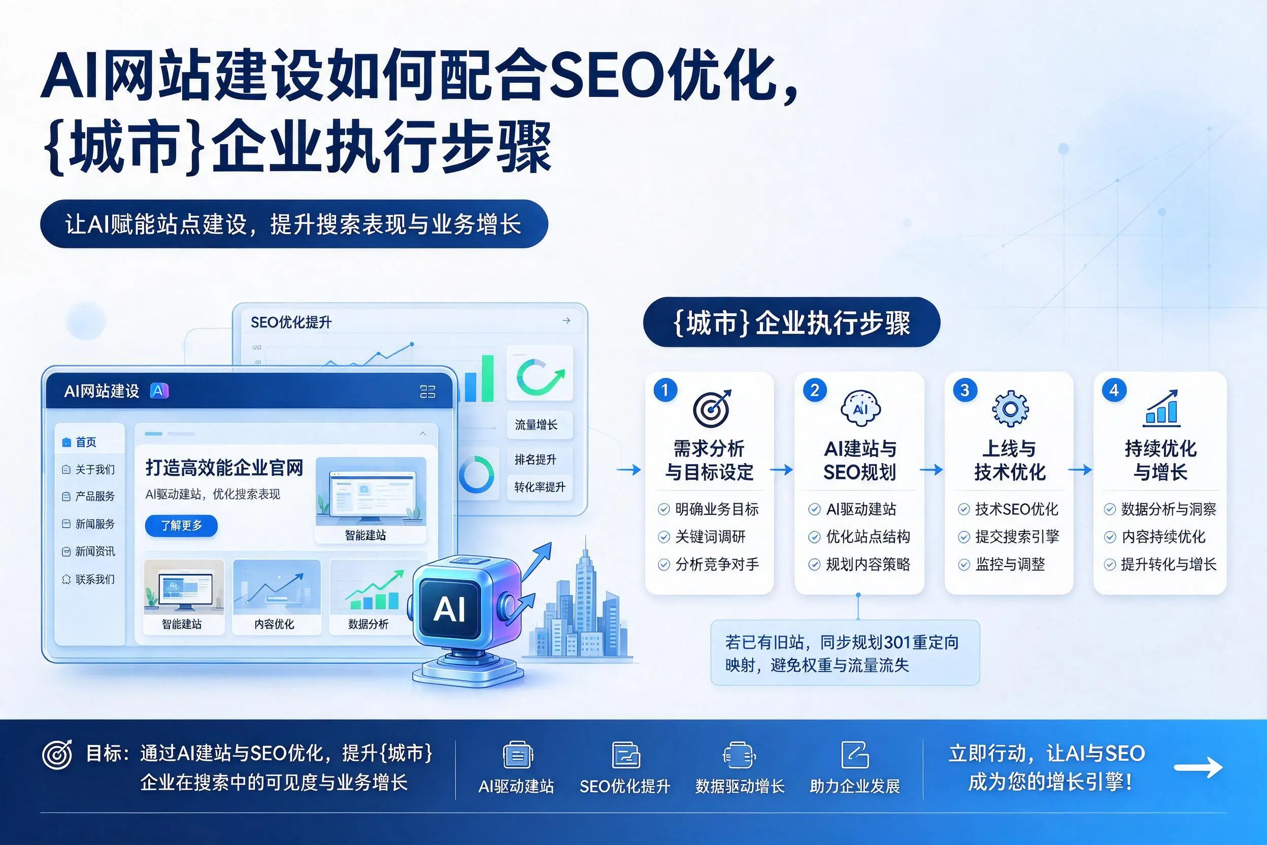 AI网站建设如何配合SEO优化,益阳企业执行步骤